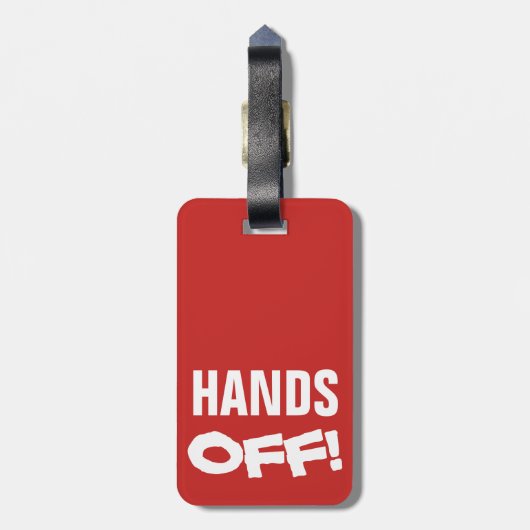 HANDEN UIT! (INVERTED for service dogs) Bagagelabel (Achterkant verticaal)