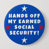 Handen uit mijn sociale zekerheid ronde button 4,0 cm (Voorkant)