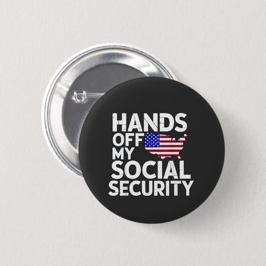Handen uit mijn sociale zekerheid ronde button 5,7 cm (Voorkant /achterkant)