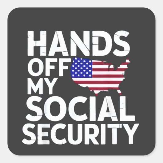 Handen uit mijn sociale zekerheid vierkante sticker (Voorkant)