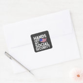 Handen uit mijn sociale zekerheid vierkante sticker (Envelop)