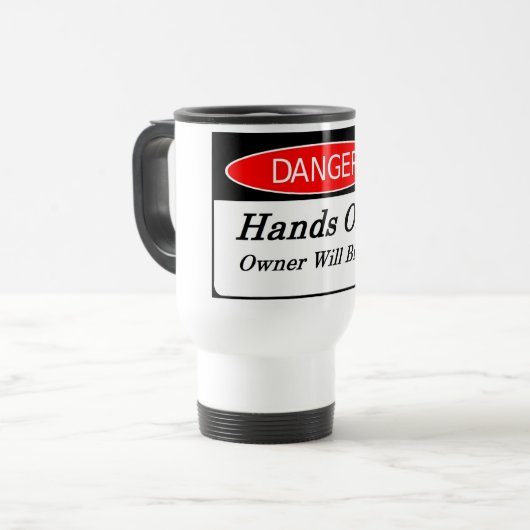 Handen uit! - Mok Reis/Commuter (Voorkant links)