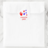 handen uit ronde sticker (Tas)
