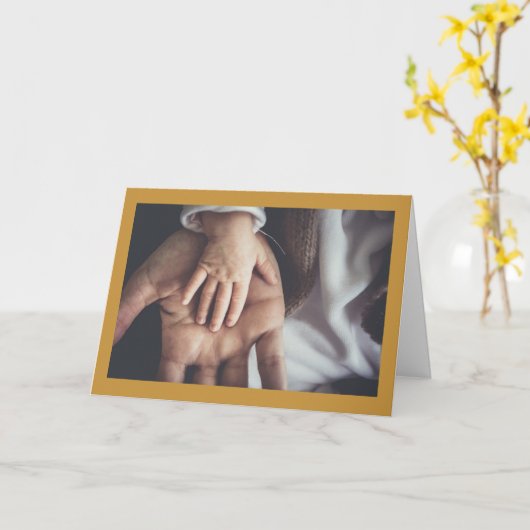 Handen Vaderdag Kaart (Gele Bloem)