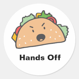 Handen van de Angry Taco  Ronde Sticker