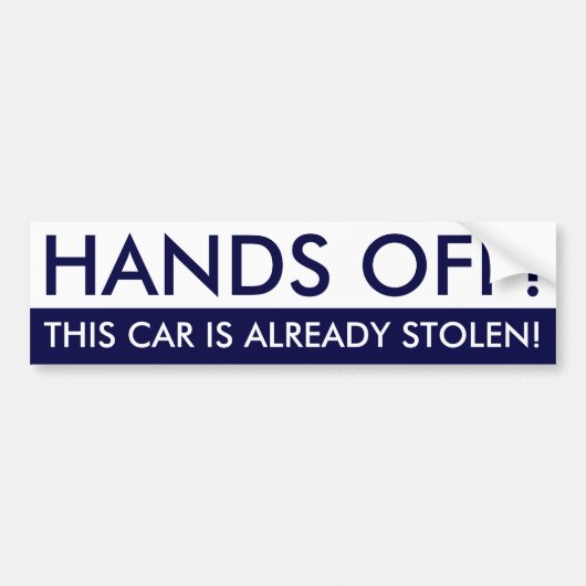 Handen van deze auto zijn al gestolen bumpersticker (Voorkant)