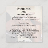 Handen van een bruiloft met ring informatiekaartje (Achterkant)