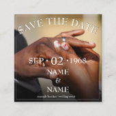 Handen van een bruiloft met ring informatiekaartje (Voorkant)