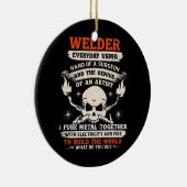 Handen van een chirurg Welder Funny Welding Mannen Keramisch Ornament (Rechts)