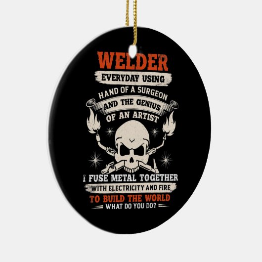 Handen van een chirurg Welder Funny Welding Mannen Keramisch Ornament (Rechts)