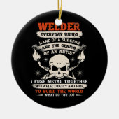 Handen van een chirurg Welder Funny Welding Mannen Keramisch Ornament (Voorkant)