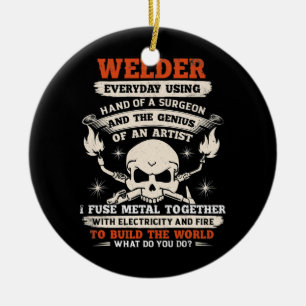 Handen van een chirurg Welder Funny Welding Mannen Keramisch Ornament