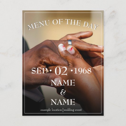 Handen van een fantastisch bruiloft-koppel Ring Informatiekaartje (Voorkant)