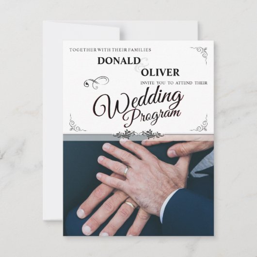 Handen van een Gay Bruiloft Paar met Ringen (Voorkant)