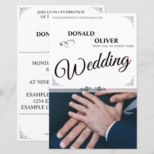 Handen van een Gay Bruiloft Paar met Ringen (Voorkant / Achterkant)