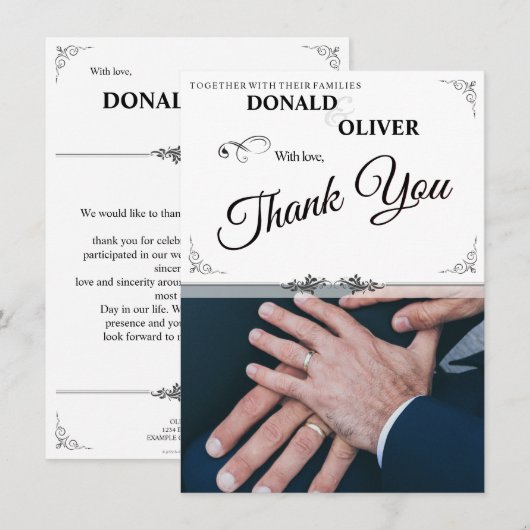 Handen van een Gay Bruiloft Paar met Ringen (Voorkant / Achterkant)