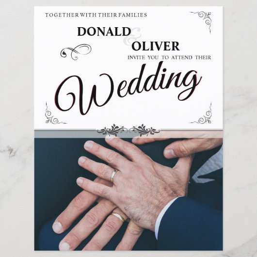 Handen van een Gay Bruiloft Paar met Ringen (Voorkant)