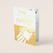 Handen van een Gay Bruiloft Paar met Ringen Folie Kaarten (Voorkant)