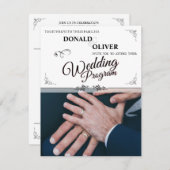 Handen van een Gay Bruiloft Paar met Ringen Informatiekaartje (Voorkant / Achterkant)