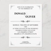 Handen van een Gay Bruiloft Paar met Ringen Informatiekaartje (Achterkant)