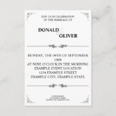 Handen van een Gay Bruiloft Paar met Ringen Informatiekaartje (Achterkant)