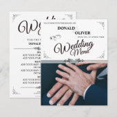 Handen van een Gay Bruiloft Paar met Ringen Informatiekaartje (Voorkant / Achterkant)