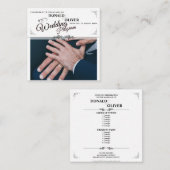 Handen van een Gay Bruiloft Paar met Ringen Informatiekaartje (Voorkant / Achterkant)