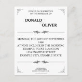 Handen van een Gay Bruiloft Paar met Ringen Informatiekaartje (Achterkant)