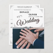 Handen van een Gay Bruiloft Paar met Ringen Informatiekaartje (Voorkant / Achterkant)