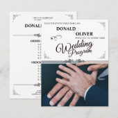 Handen van een Gay Bruiloft Paar met Ringen Informatiekaartje (Voorkant / Achterkant)