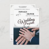 Handen van een Gay Bruiloft Paar met Ringen Informatiekaartje (Voorkant / Achterkant)