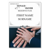 Handen van een Gay Bruiloft Paar met Ringen Kaart (Achterkant)