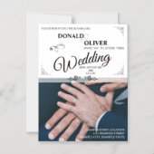 Handen van een Gay Bruiloft Paar met Ringen Magnetische Uitnodiging (Voorkant)