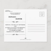 Handen van een Gay Bruiloft Paar met Ringen Uitnodiging Briefkaart (Achterkant)