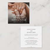 Handen van een gekleurd bruidspaar met ring informatiekaartje (Voorkant / Achterkant)