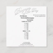 Handen van een gekleurd bruiloft paar met ring informatiekaartje (Achterkant)