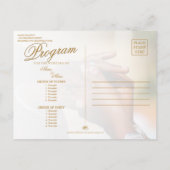 Handen van een gekleurde bruiloft op ringgoud aankondigingskaart (Achterkant)