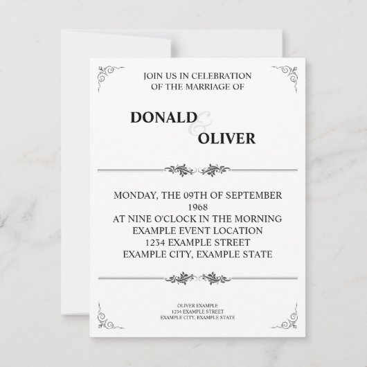 Handen van een homoseksueel bruidspaar met ringen (Achterkant)