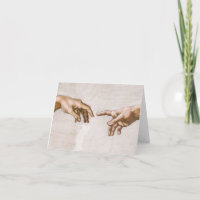 Handen van God de vader en Adam van Michelangelo