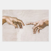 Handen van God de vader en Adam van Michelangelo Inpakpapier Vel (Voorkant)