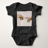 Handen van God de vader en Adam van Michelangelo Romper (Voorkant)