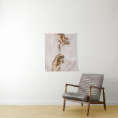 Handen van God de vader en Adam van Michelangelo Wandkleed (In situ)