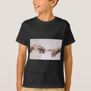 Handen van God en Adam, de schepping - Michelangel T-shirt