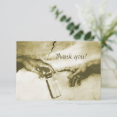 Handen van God en Adam Fine Art Parody Bedankkaart (Staand voorkant)