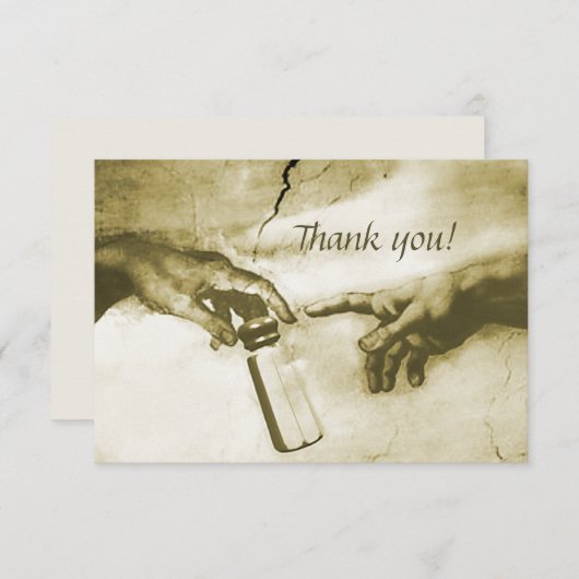 Handen van God en Adam Fine Art Parody Bedankkaart (Voorkant / Achterkant)