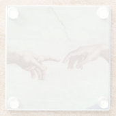 Handen van God en Adam Glazen Onderzetter (Achterkant)