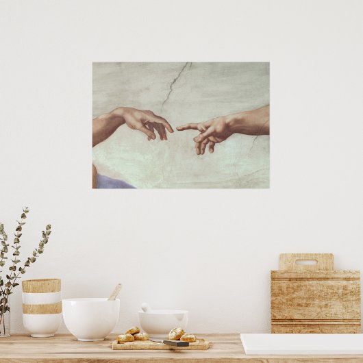 Handen van God en Adam Poster (Keuken)