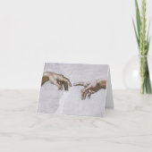 Handen van God en Adam van Michelangelo Bedankkaart (Voorkant)