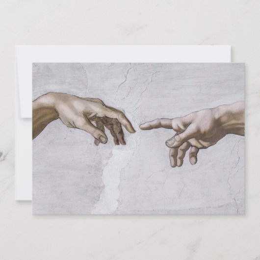 Handen van God en Adam van Michelangelo Bedankkaart (Voorkant)