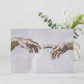 Handen van God en Adam van Michelangelo Bedankkaart (Staand voorkant)